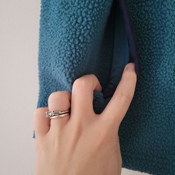 Croft & Barrow Fleece/Quilted Vest Blue Colorblock Petite Small Folk Teal - Picture 6 of 9